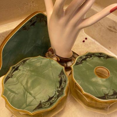 Vintage Bakelite Vanity Pieces, 1040s and Vintage Artistic Feminine hand for jewelry display