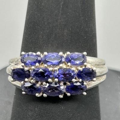 925 Silver & Tanzanite Ring, Size 9, Tested