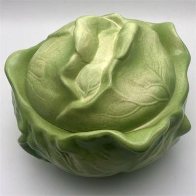Lot 044 
Antique Holland Mold Cabbage Bowl with Lid