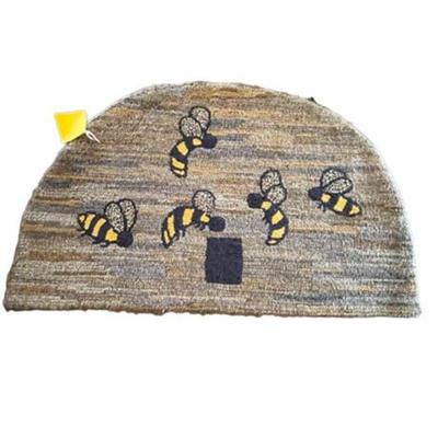 Lot 274  
Bee Hive Demi Lune Hooked Rug Wall Hanging