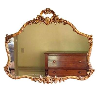 Lot 014 
Antique Carved Wood Gilded Mirror