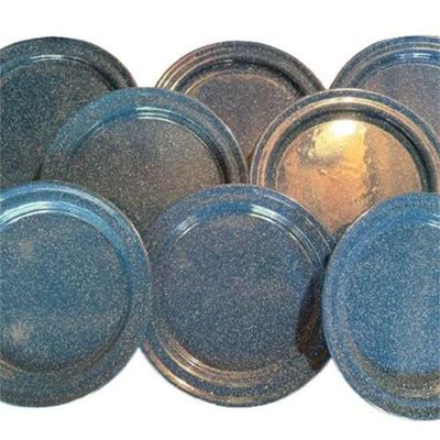 Lot 500-217 
Blue Graniteware Dinner Plates