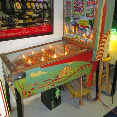 1953 Bally "Palm Springs" bingo pinball machine (needs repair)