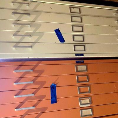 Lot 26 - Pair of Metal Drafting Flat File Cabinets 