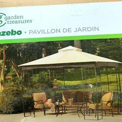 Lot 31 - Garden Treasures Gazebo - brand new in box - 10' x 10' x 9.18' 