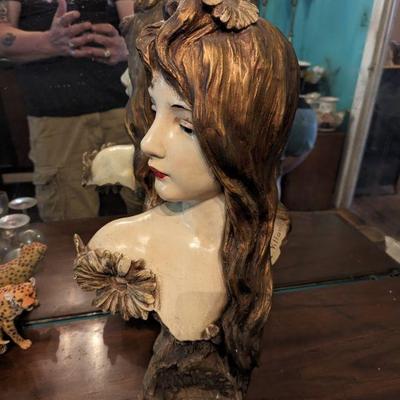 Antique Art Nouveau E. Villanis signed Bust