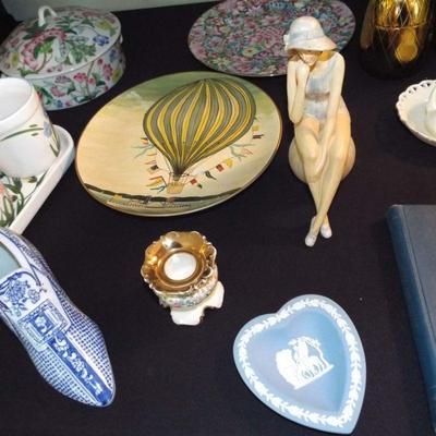 WOOD LADY, WEDGWOOD HEART DISH AND MORE