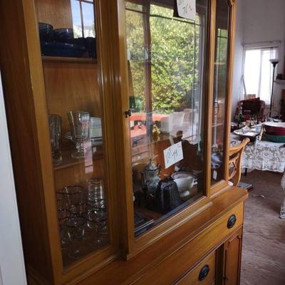 Blonde Oak Hutch and Sideboard