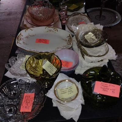 Depression Glass and Porcelain