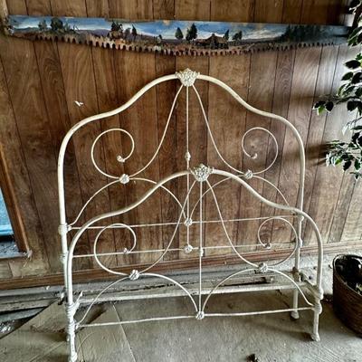Antique iron bed, damage to rail attachment 