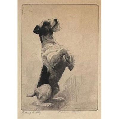 Morgan Dennis (1892-1960) | Sitting Pretty Etching, c. 1930 Pencil signed and titled lower margin Sight 6.25 x 4.75 in. 