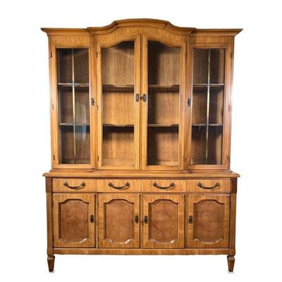 Mount Airy China Cabinet | Four glass doors over a lower section with four drawers and four cabinet doors. - l. 62 x w. 17 x h. 80 in 
