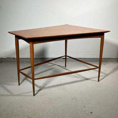 Mid-century Triangular Table | Mid-century modern low table / side table on tapering legs. - l. 32.5 x w. 25.5 x h. 21.5 in 