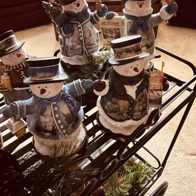 Thomas Kinkade snowman Christmas 