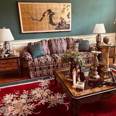 Drexel Heritage EtCetera Collection
Chinoiserie Black & Burl coffee & end tables