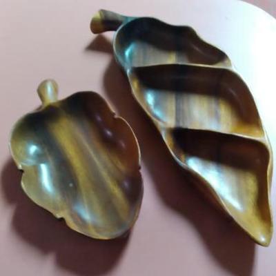 Mid century wooden relish dishes