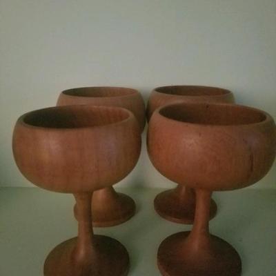 Vintage wooden goblets