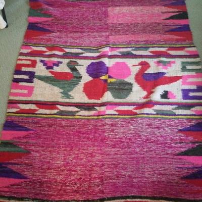 Handwoven Southwest style blanket/rug - vibrant colors