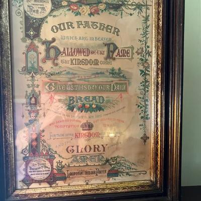 Vintage Lordâ€™s Prayer framed wall art