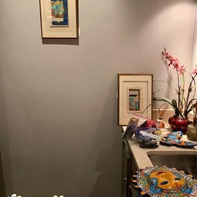 Persian manuscript pages, framed