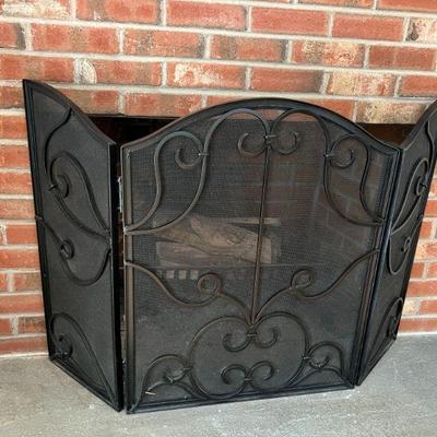 Scrolled Fireplace Screen $80