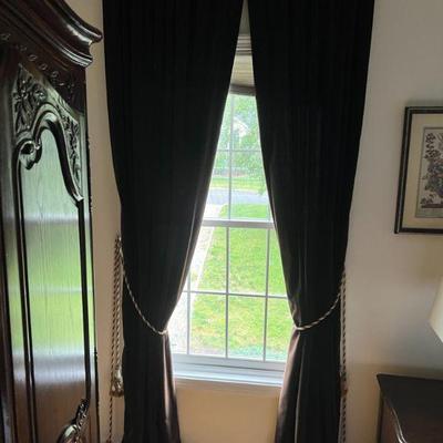 Floor to Ceiling Drapes and Tie-Backs (x2 Windows Available) $100/window