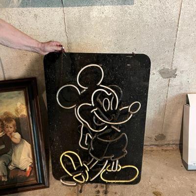 Mickey Mouse Fluorescent Sign (not working) $50