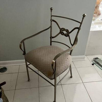 Nickel Finish Knot-Back Chair $75