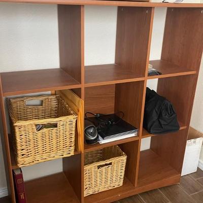 Organizing, bookshelf, cubbies used in office