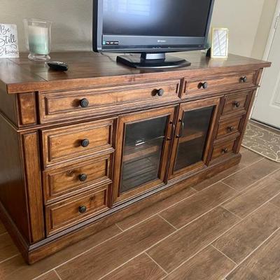 Gorgeous, solid wood TV and electronic holder