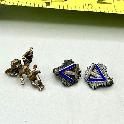 (3) Sterling Silver Stamped Pins
