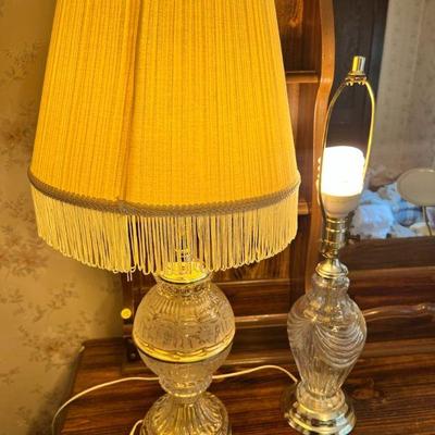 (2) Clear Glass Lamps
