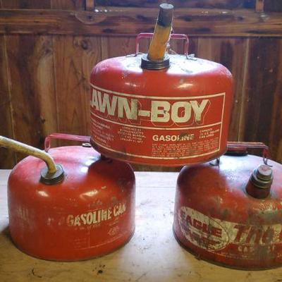 (3) Tin Gas Cans
