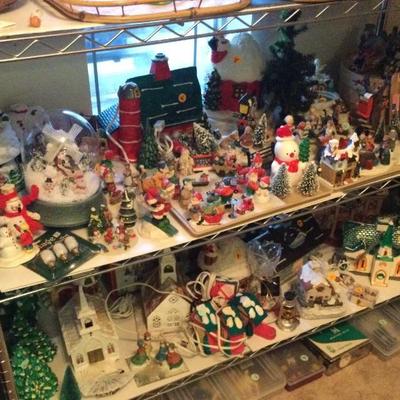 Christmas village buildings and landscaping