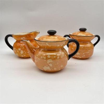 Lot 007   8 Bid(s)
Vintage Czechoslovakian Pottery Teapot, Covered Sugar and Creamer Set
