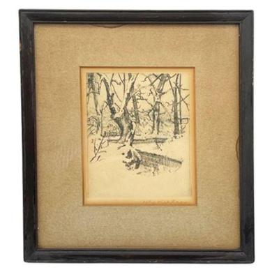 Lot 060   12 Bid(s)
Henry Keller Signed Etching, Winter Forest Landscape