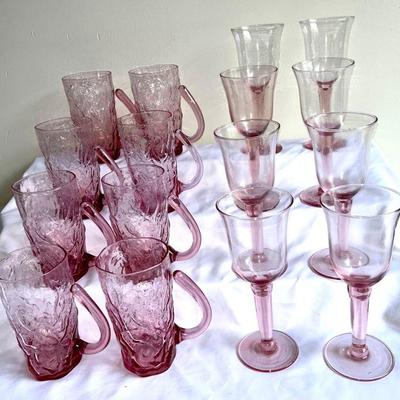 Pink glassware