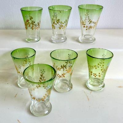 Antique painted shot glasses/ cordials
