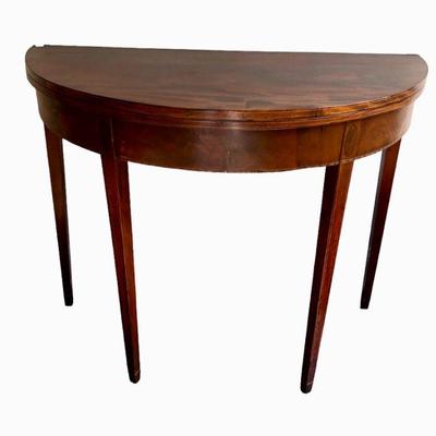19th century Mahogany Demilune Console Table