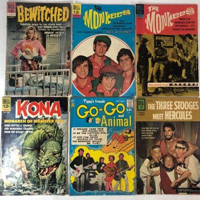 Six Adele 1960s comics bewitched, monkeys, Kona, gogo, Three Stooges
