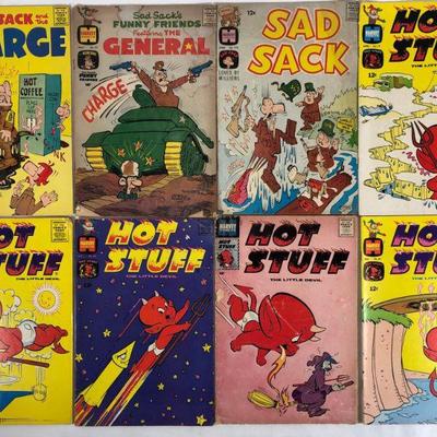 Eight Harvey comics from the 1960s sad sack, hot stuff