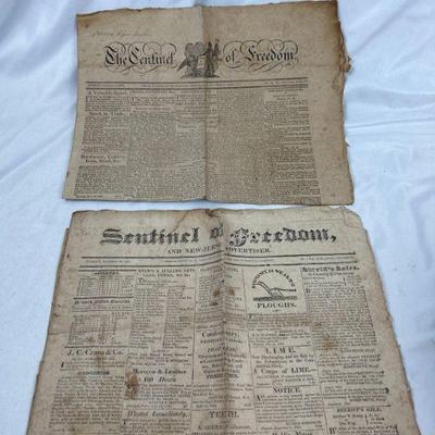 Old Newspaper- The Sentinel of Freedom- NJ 1811, 1825
