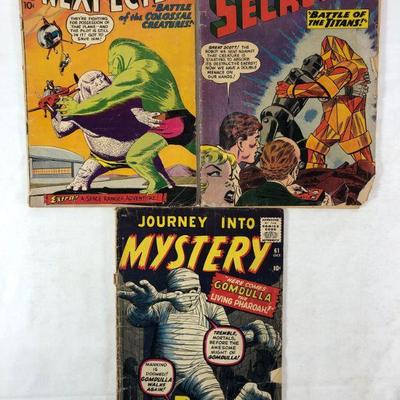 Tales of the unexpected #40, August 1959, House of secrets, #55, August 1962, journey mystery #61, October 19 60, poor condition