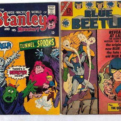 Stanley and his monster #110, July 1968, blue beetle, #2, August 1967