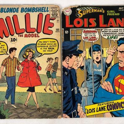 Milly, the model, #105, November 1961, Supermanâ€˜s girlfriend, Lois Ln., #84, July 1968, poor condition