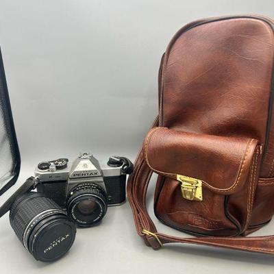 Asahi Pentax Camera, Lens, And Carrying Case
