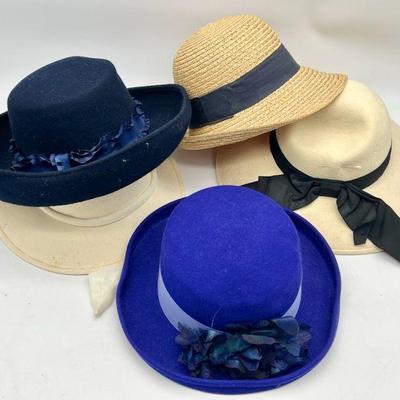 (4) 100% Wool Hats & (1) Summer Hat
