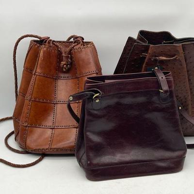 (3) Italian Leather Handbags
