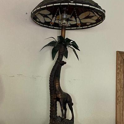 Tiffany style giraffe lamp