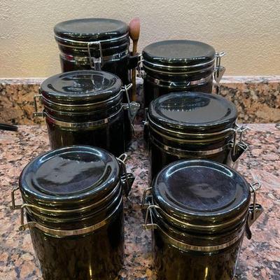 6pc.set of black canisters